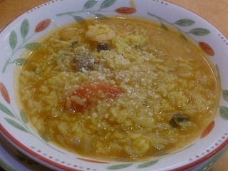 エビと野菜のトマトクリームリゾット
